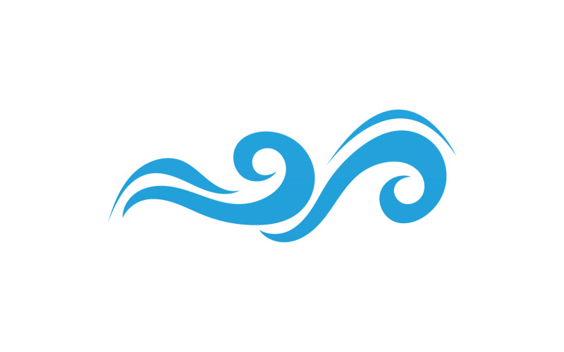 Wave water beach element version v6 Logo Template