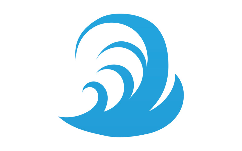 Wave water beach element version v7 Logo Template