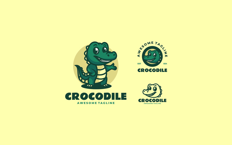 Crocodile Mascot Cartoon Logo 4 Logo Template