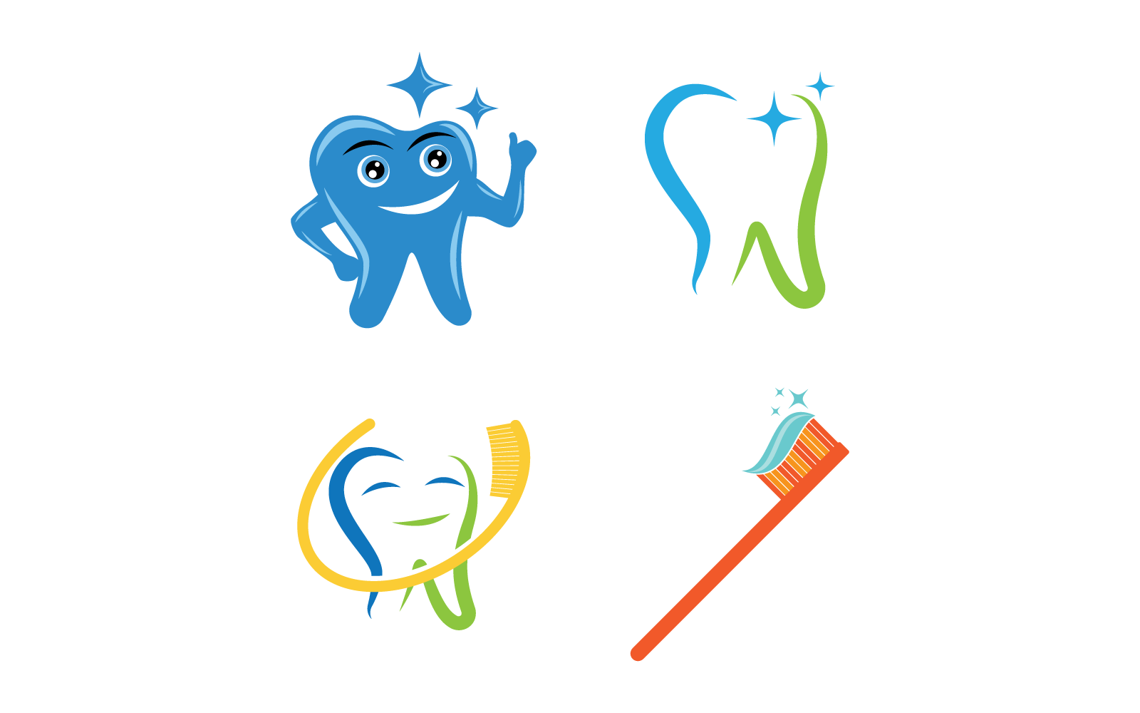 Dental logo vector illustration flat design template