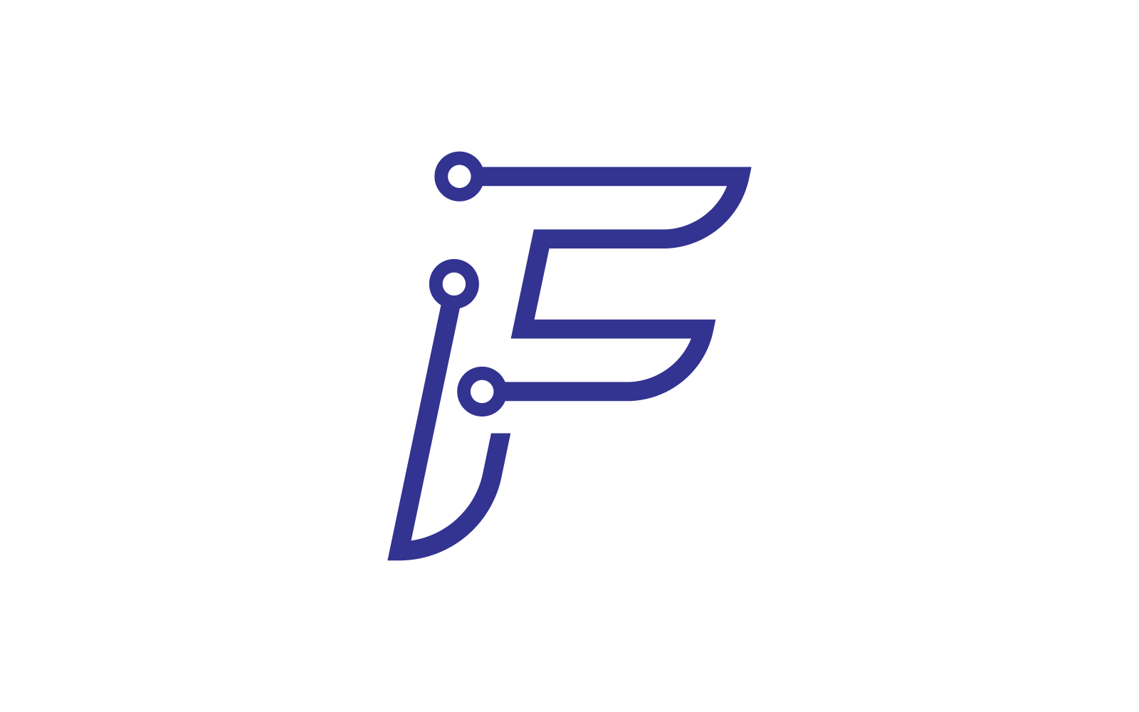 F ilk harfi Devre teknolojisi illüstrasyon logo vektör şablonu