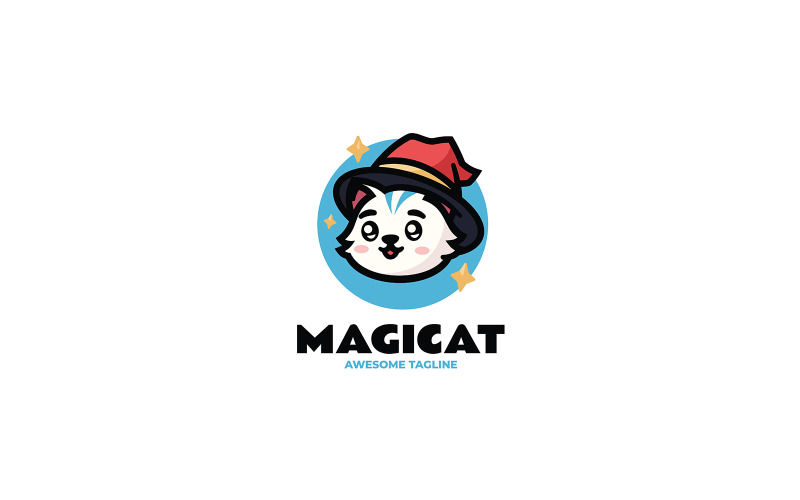 Magic Cat Mascot Cartoon Logo 2 Logo Template