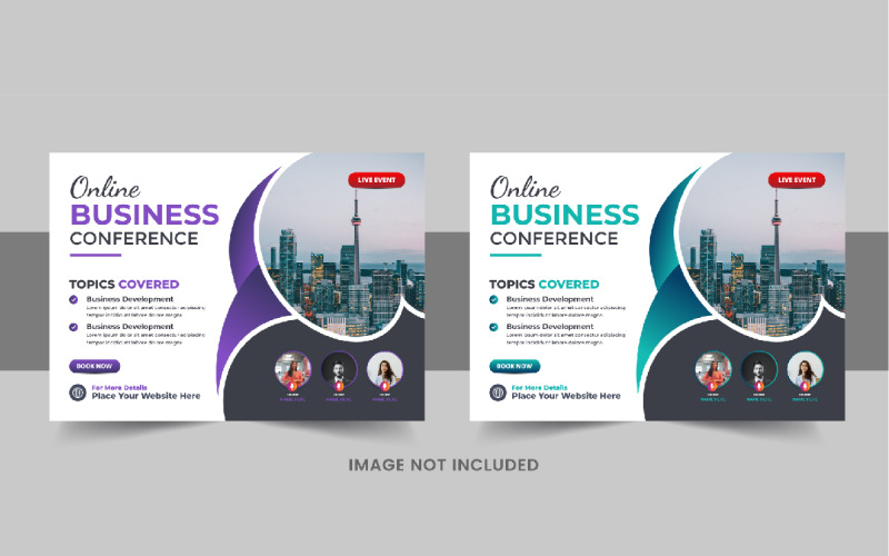 Modern horizontal business conference flyer or business live webinar flyer design template Corporate Identity