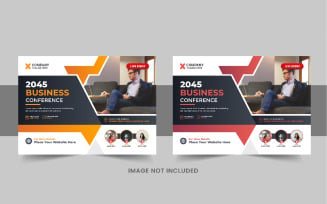 Modern horizontal business conference flyer or business live webinar flyer design