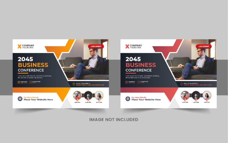 Modern horizontal business conference flyer or business live webinar flyer design Corporate Identity