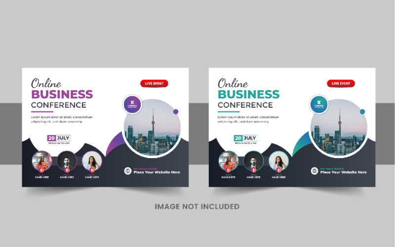 Modern horizontal business conference flyer or business live webinar flyer template design Corporate Identity