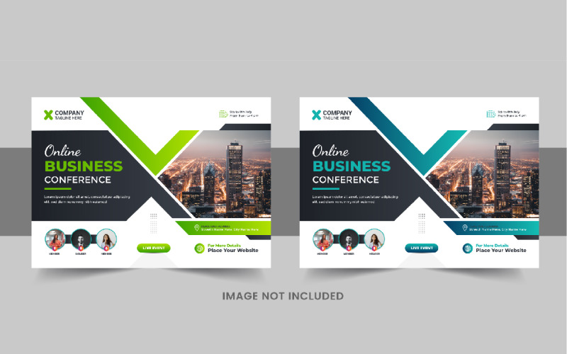 Modern horizontal business conference flyer or business live webinar flyer template Corporate Identity
