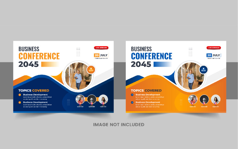 Modern horizontal business conference flyer or business live webinar flyer Corporate Identity