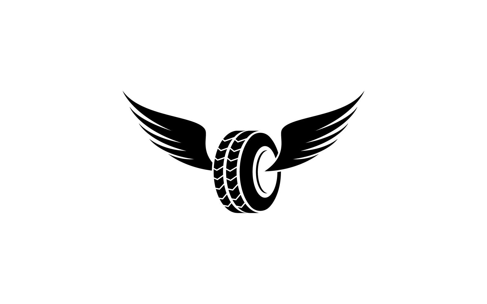 Tires and wing illustration logo vector template