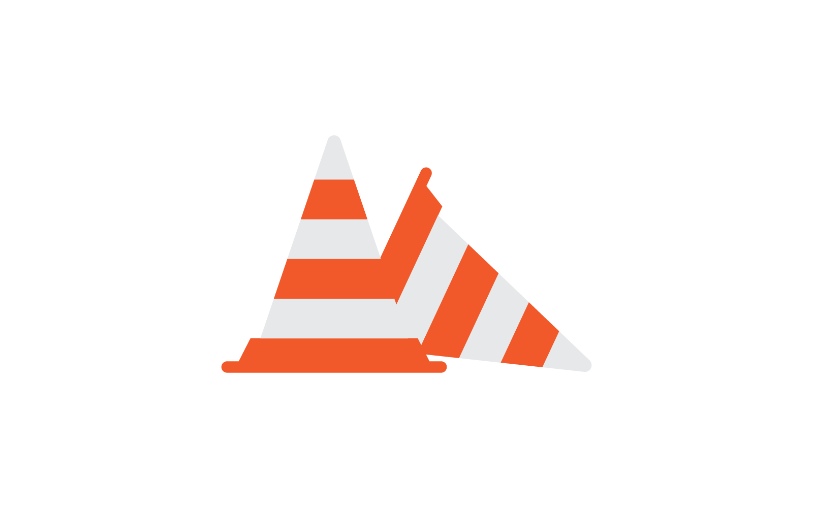 Traffic cone icon vector flat design template