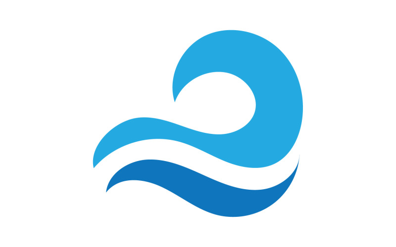 Wave water beach element version v53 Logo Template