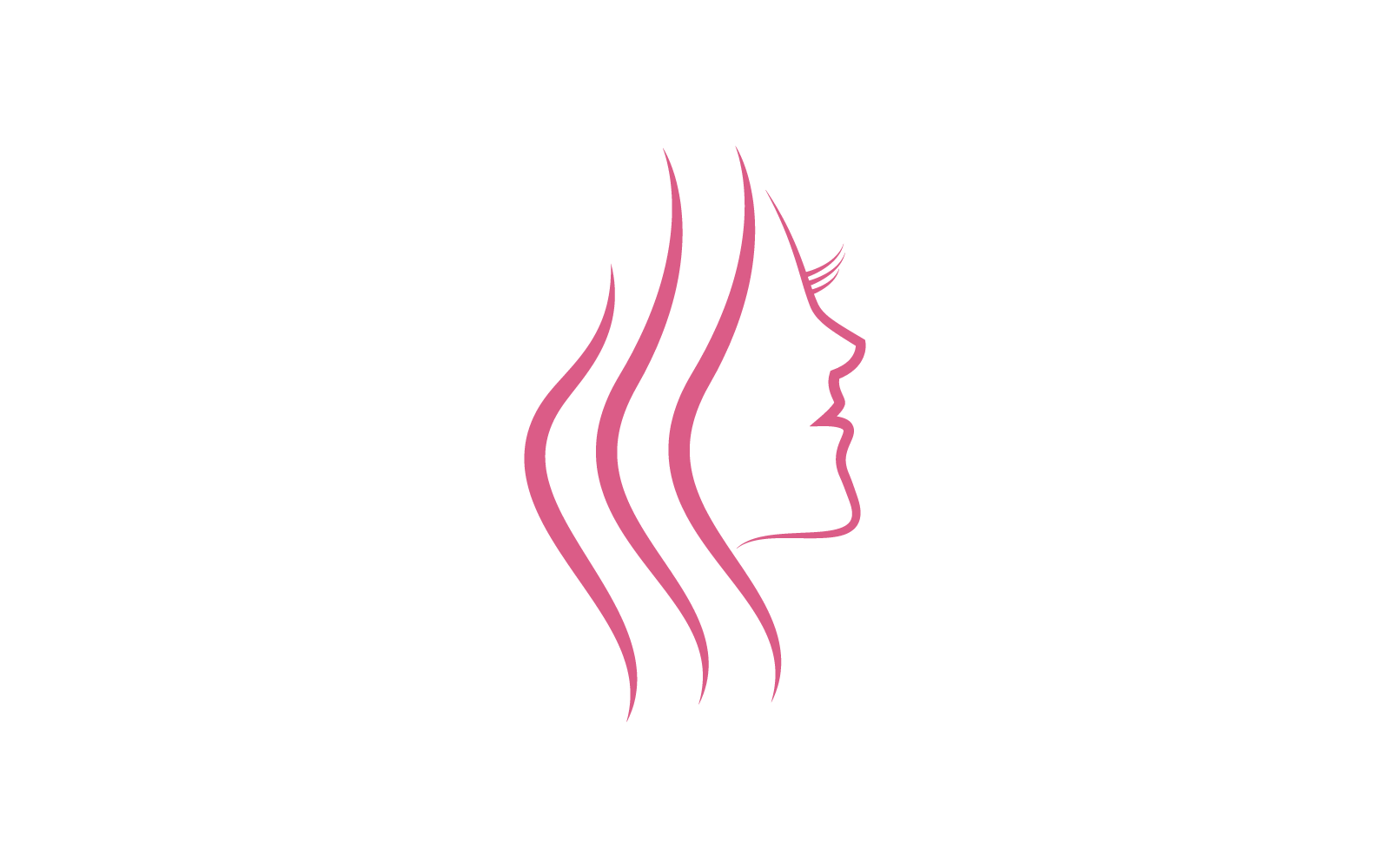 Beauty Woman face logo illustration flat design