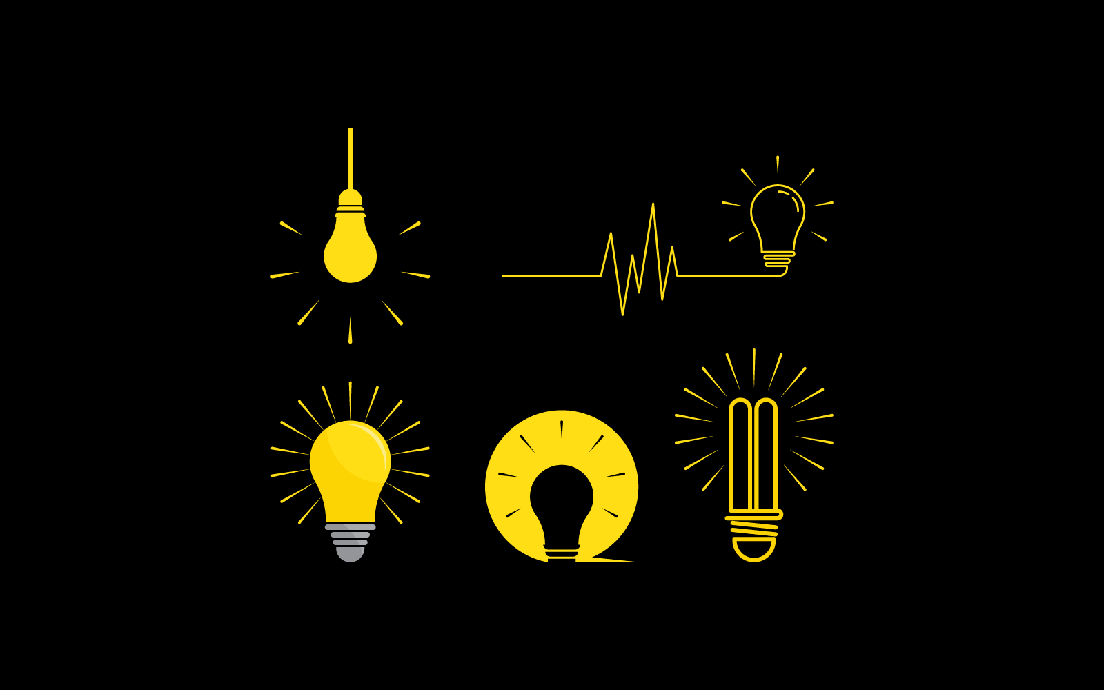 Diseño plano del ejemplo del vector del logotipo de la tecnología del bulbo