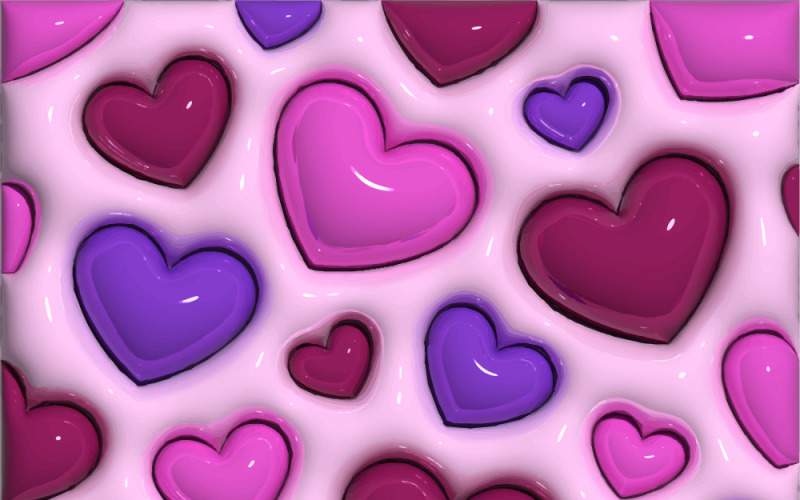 3D background with hearts for the Valentine's Day Vector Graphic