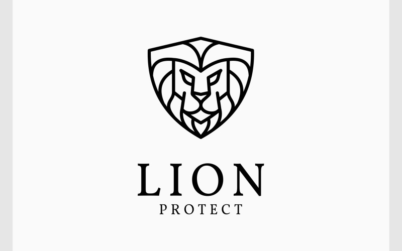Lion Protection Shield Logo Logo Template