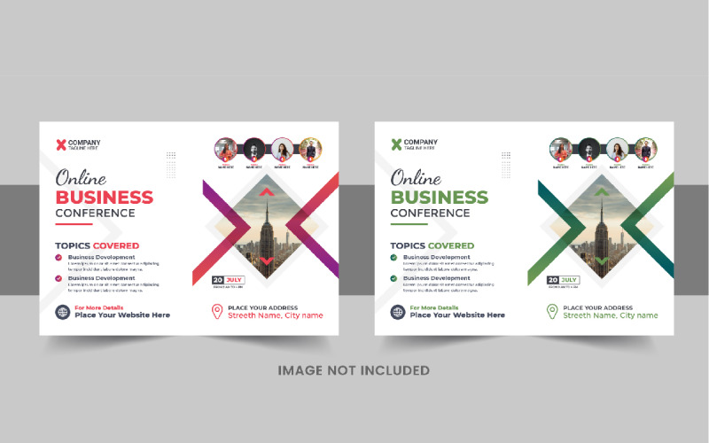 Modern horizontal business conference flyer or business live webinar flyer design layout Corporate Identity