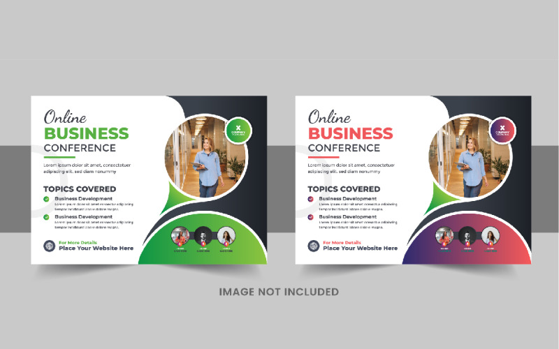 Modern horizontal business conference flyer or business live webinar flyer template design layout Corporate Identity