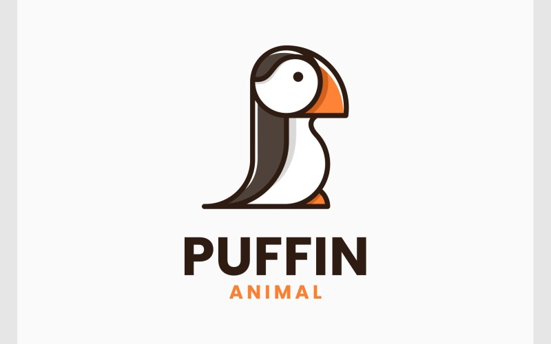 Puffin Bird Cartoon Mascot Logo Logo Template