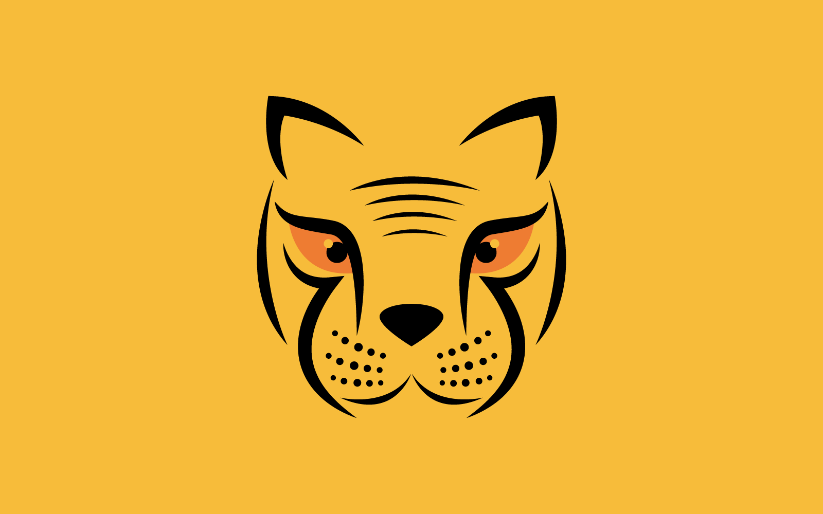 Tiger face illustration logo template vector flat design Logo Template