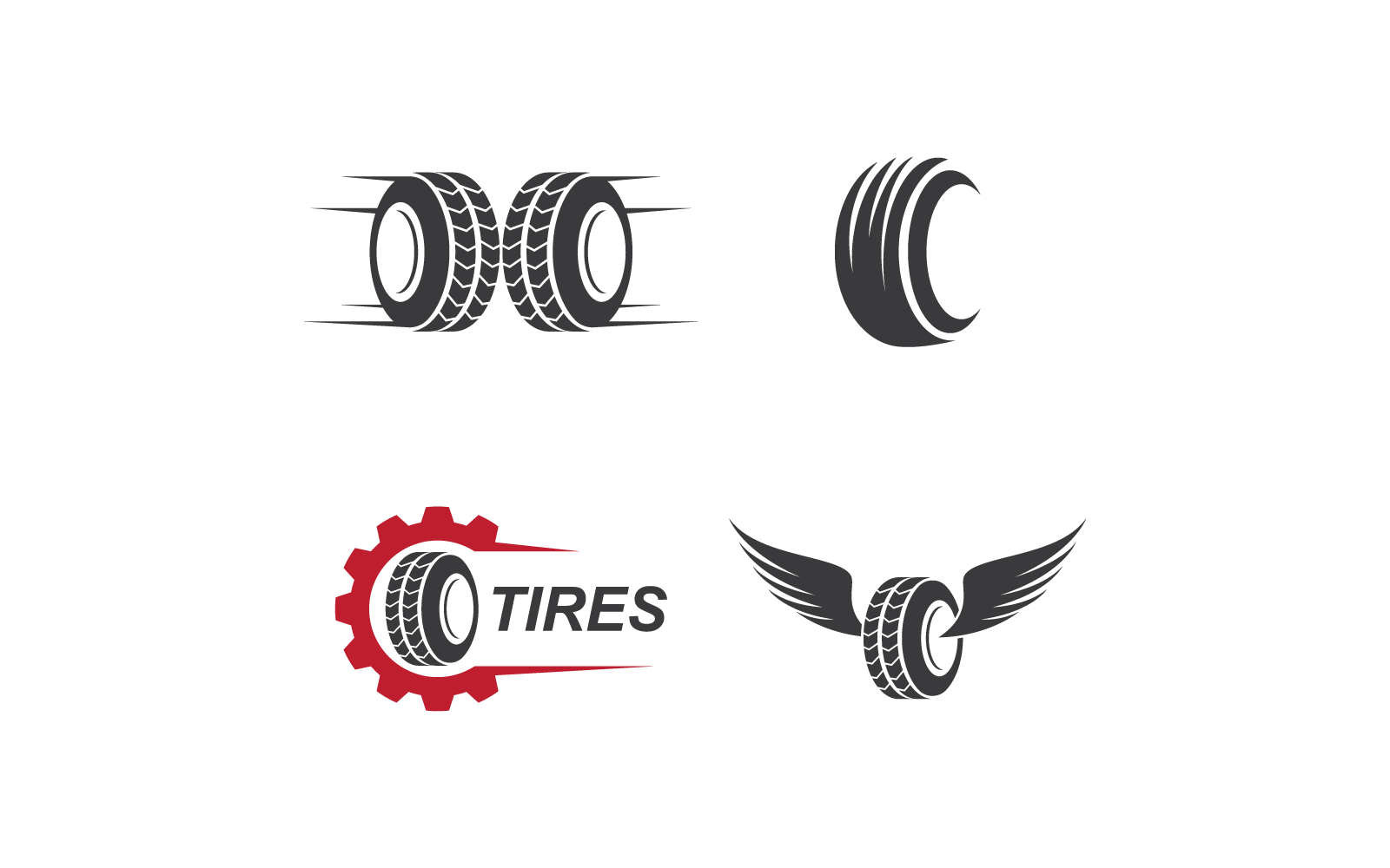 Tires illustration logo design vector template