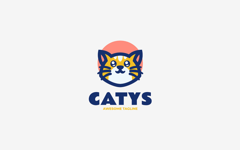 Cat Simple Mascot Logo Design 2 Logo Template