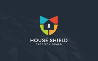 House safety shield logo design template
