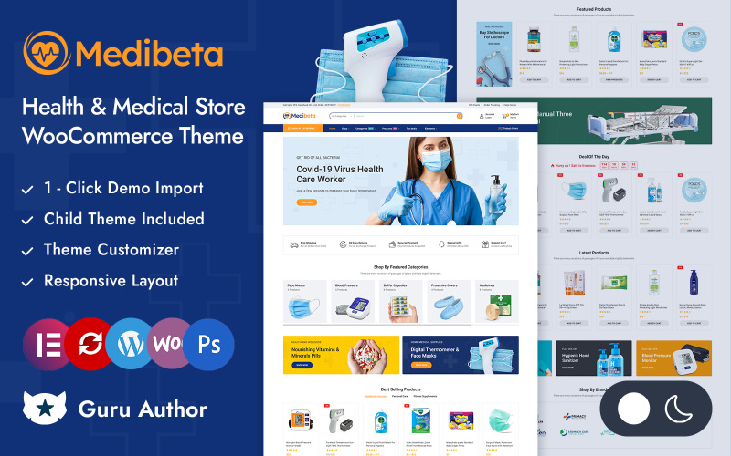 Medibeta - Healthcare and Medical Store Elementor WooCommerce Responsive Theme WooCommerce Theme