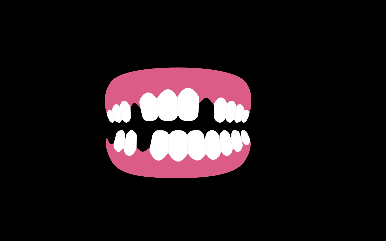 Modelo de design plano de vetor de ícone de dentadura