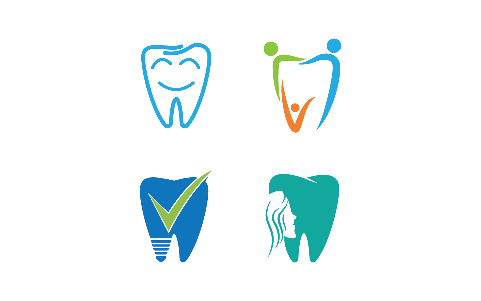 Modelo de ilustração de design vetorial de logotipo dentário