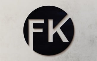 Monogram FK Logo Template Design