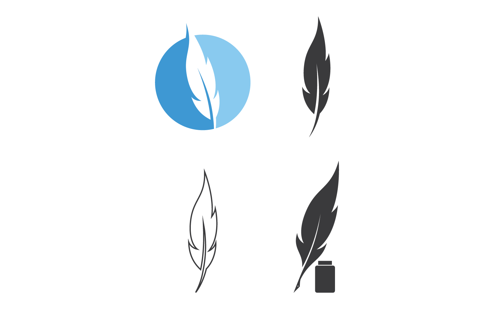 Plantilla de vector de ilustración de icono de pluma