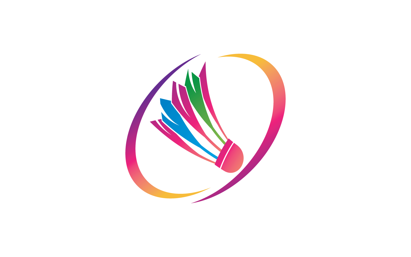 Suttle cock badminton logo ilustración vector diseño plano