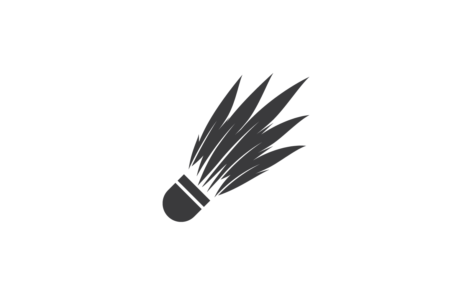 Suttle cock badminton logotyp illustration vektor formgivningsmall