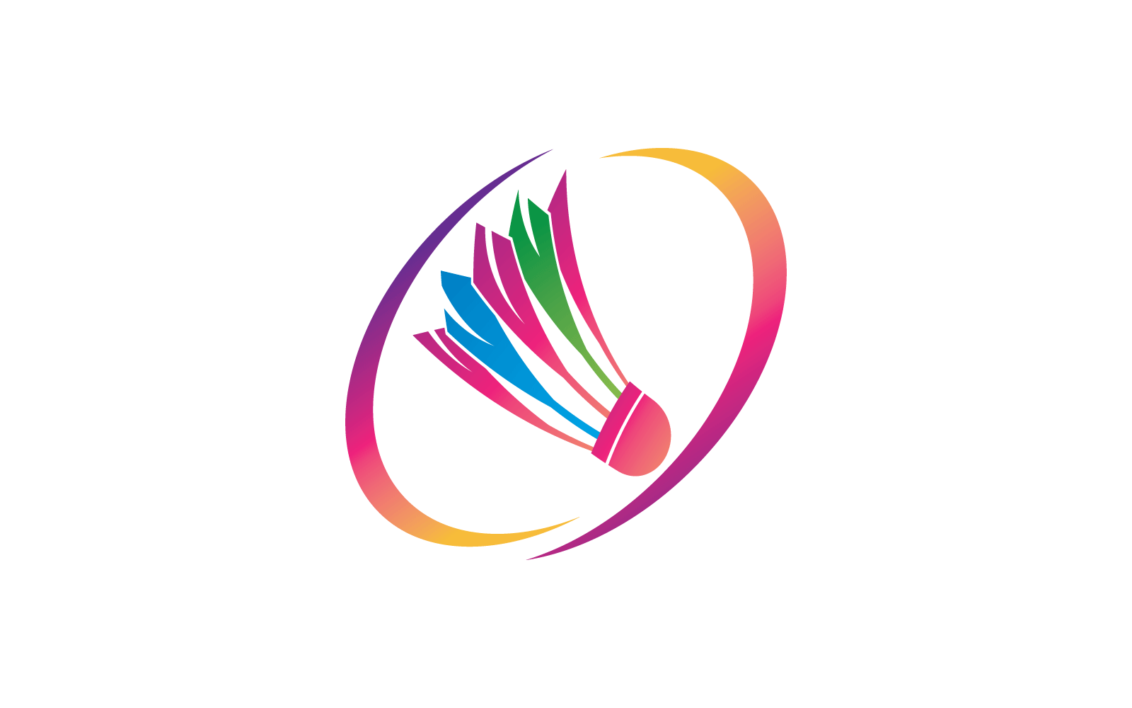 Suttle cock badminton logotyp illustration vektor platt design
