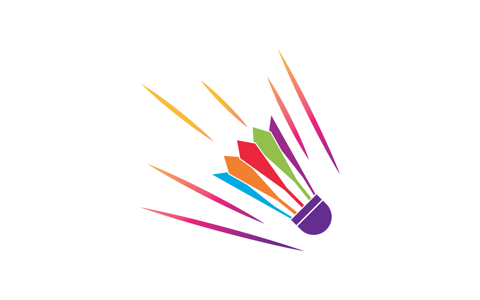 Suttle kogut logo badmintona ilustracja projekt wektora
