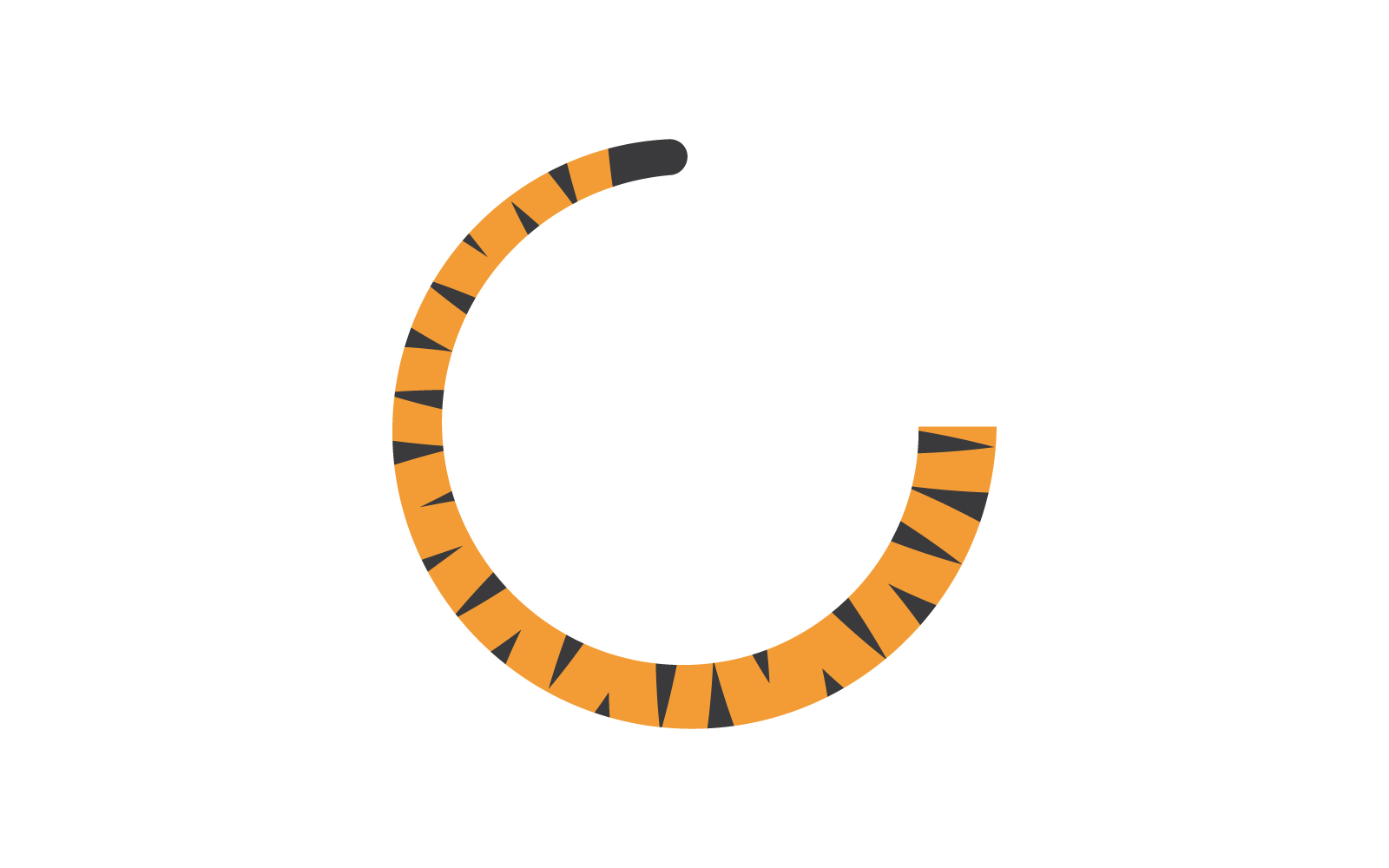 Tiger tail blank space background icon vector design template