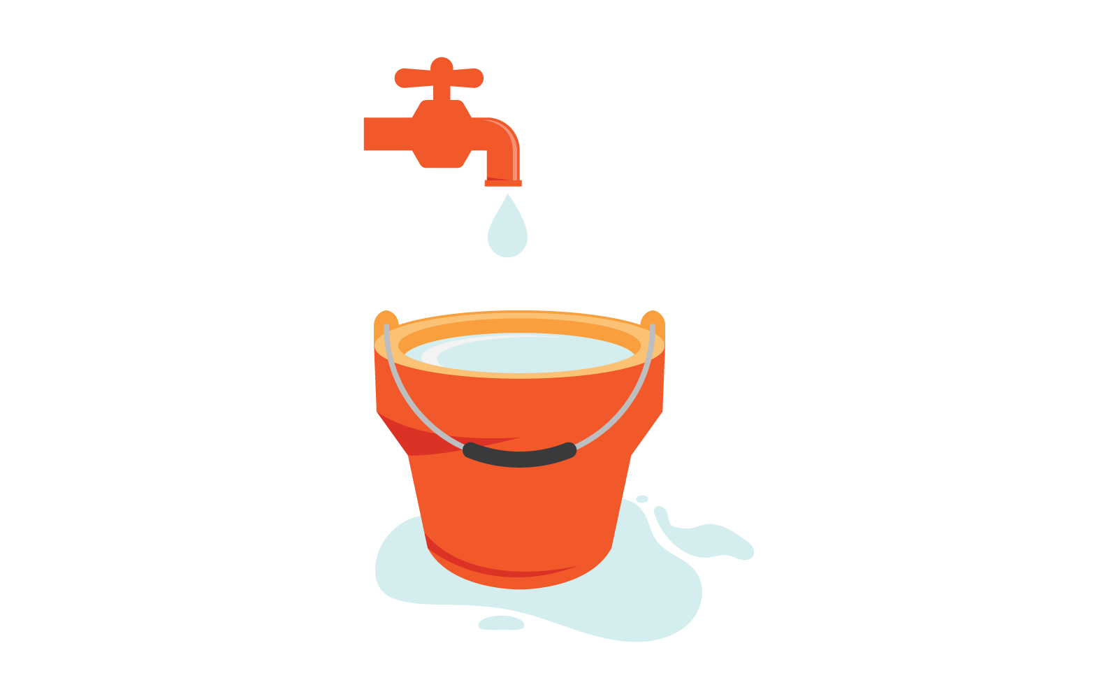 Water bucket illustratin vector design template