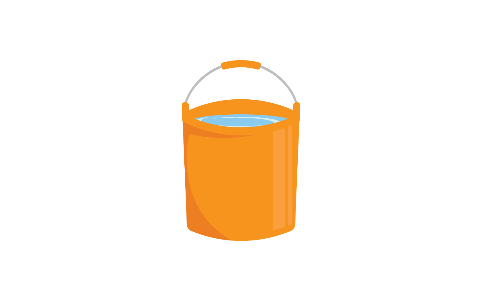 Water bucket vector flat design template