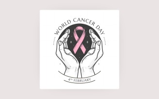 World Cancer Day background - Social media post template - 06