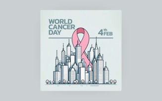 World Cancer Day background - Social media post template - 10