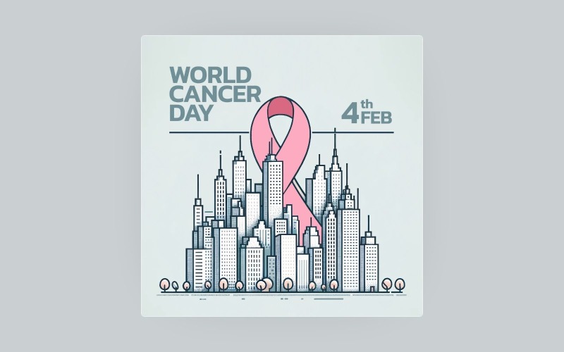World Cancer Day background - Social media post template - 10 Social Media