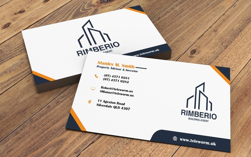 Business Card for Commercial Leasing Specialist - Visiting Card Template Corporate Identity
