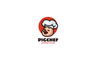 Pig Chef Mascot Cartoon Logo 1