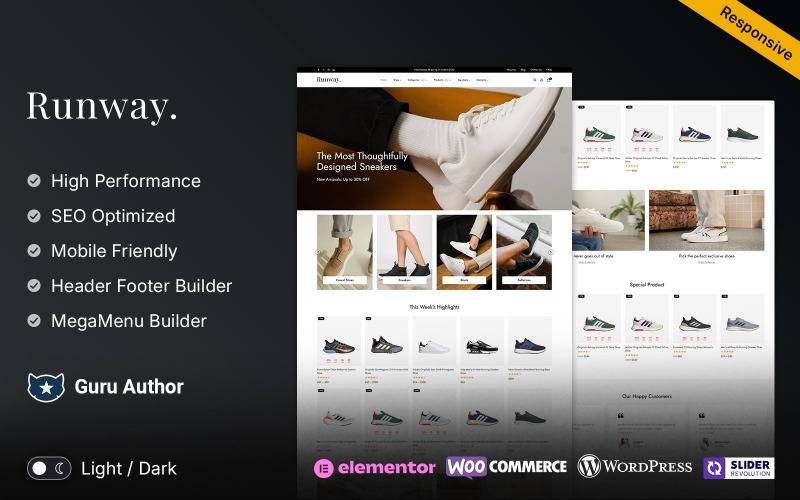 Runway - Shoes and Fashion Elementor WooCommerce Theme
