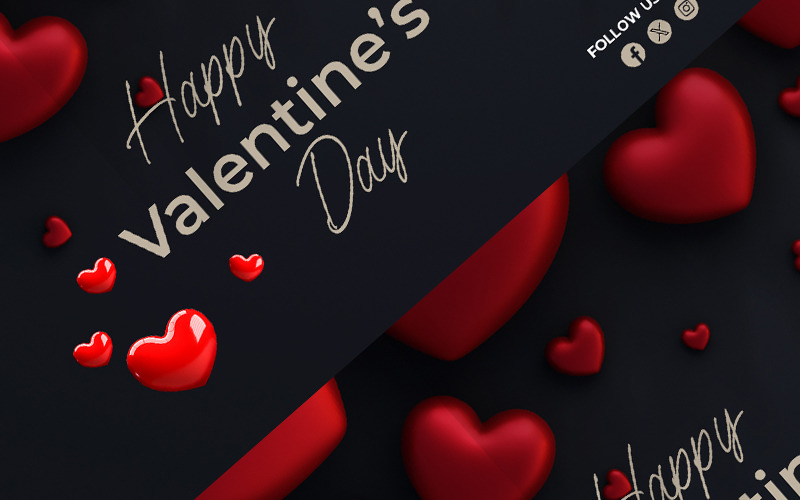 Simple Valentine's Day Banner Social Media