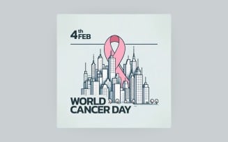 World Cancer Day background - Social media post template - 11