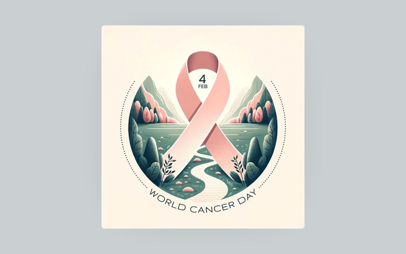 World Cancer Day background - Social media post template - 13 Social Media