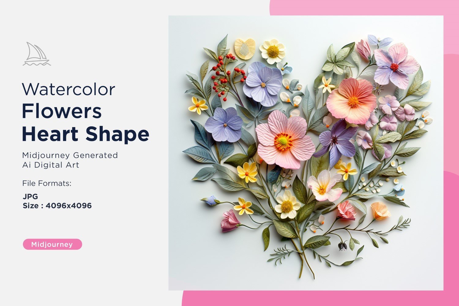 Kit Graphique #390727 Watercolor Flowers Divers Modles Web - Logo template Preview