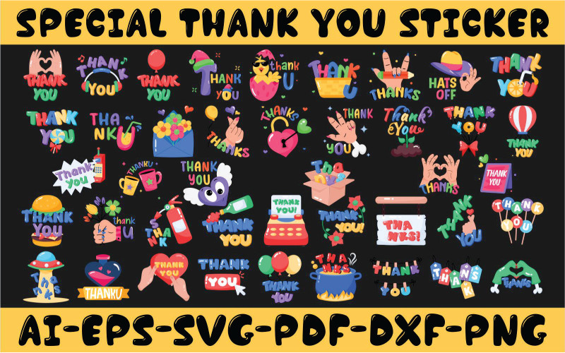 Special Thank you Sticker Vector Icons T-shirt