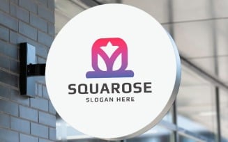 Square Rose Logo Template